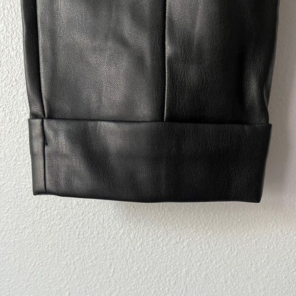 Vintage Mid-Rise Black Faux Leather Pants - Picture 3 of 5